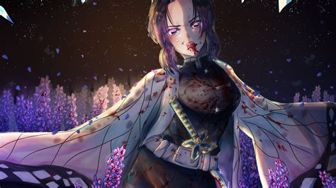 4k Purple Anime Wallpaper Demon Slayer Shinobu Kochou With Purple ...