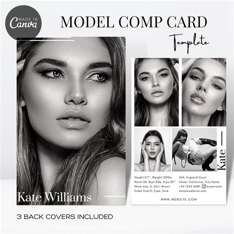 Modeling comp card template model agency zed card – Artofit