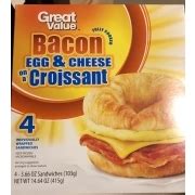 Great Value Bacon, Egg & Cheese Croissant Sandwiches: Calories, Nutrition Analysis & More ...