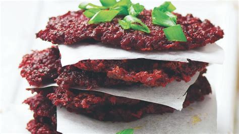 Savory Beet Latkes Recipe | The Nosher