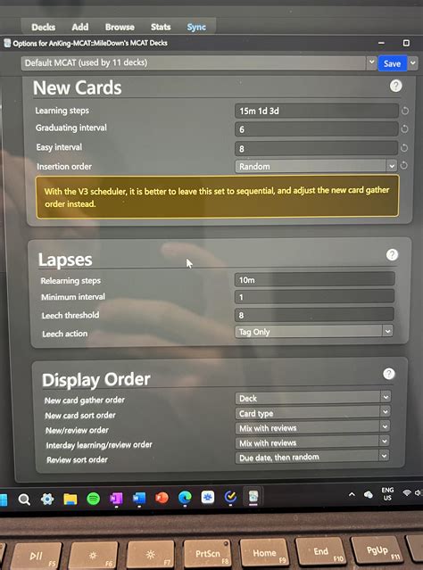 Anki Anking Deck settings? : r/AnkiMCAT