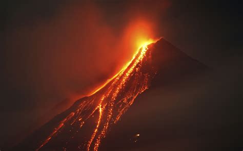 Download wallpapers Mayon Volcano, stratovolcano, lava, volcano eruption, Padang, Philippines ...