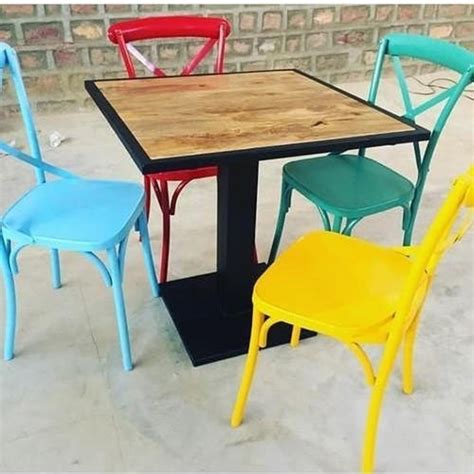 4 Seater Wooden Top Wood and matel dining table with chairs at Rs 11599/set in Jodhpur