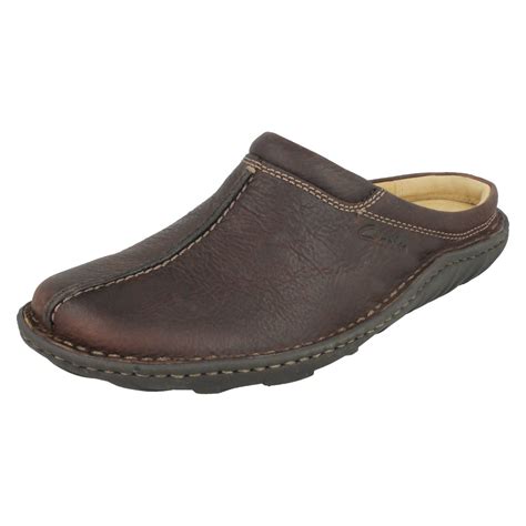 Mens Clarks Leather Mule Sandals - Vaso Move | eBay