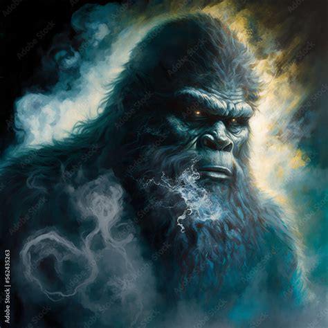 Bigfoot art created with Generative AI Stock Illustration | Adobe Stock