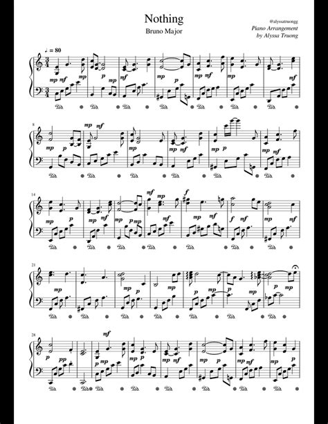 Bruno Major - Nothing [WIP] sheet music for Piano download free in PDF or MIDI