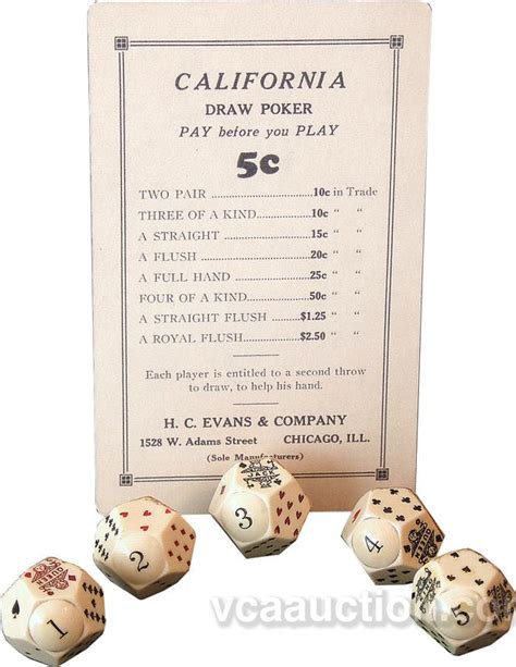 California / Montana Poker Dice Set