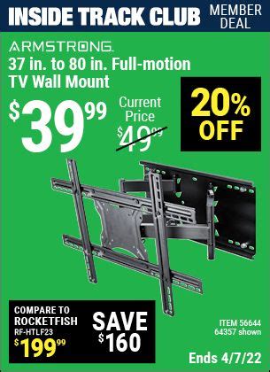 ARMSTRONG 37 in. to 80 in. Full-Motion TV Wall Mount for $39.99 | Full ...