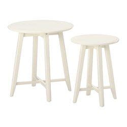 KRAGSTA Nesting tables, set of 2 - white（画像あり） | 丸形テーブル, コーヒーテーブル, サイドテーブル
