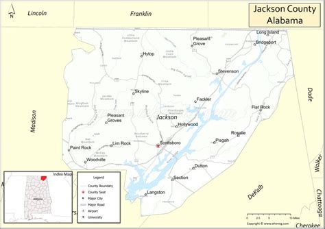 Map of Jackson County, Alabama - Where is Located, Cities, Population ...