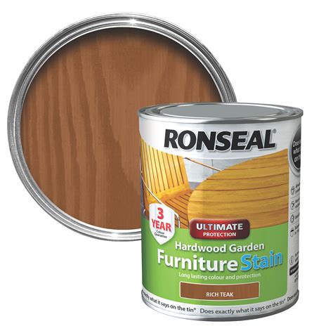 Ronseal Hardwood Rich teak Hardwood garden furniture stain 0.75L | Departments | DIY at B&Q