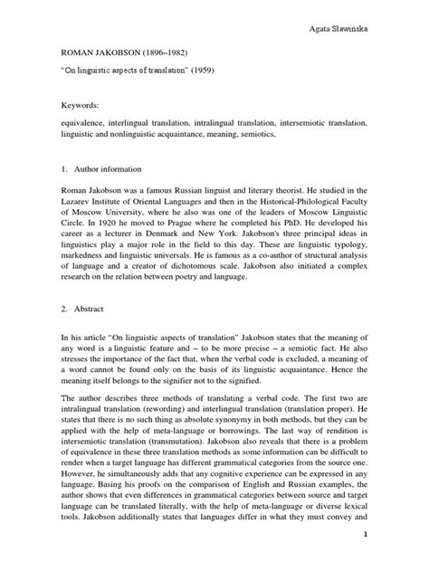 Jakobson, Roman | PDF | Translations | Linguistics