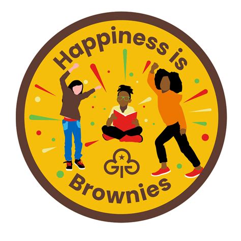 HAPPINESS IS BROWNIES WOVEN BADGE - Girlguiding Anglia
