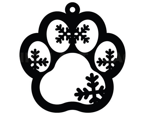 Dog Paw Print Ornament Svg Clipart Image Cricut Svg Image | Etsy Canada