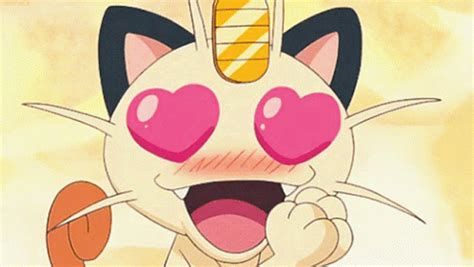 Meowth Heart Eyes GIF | GIFDB.com