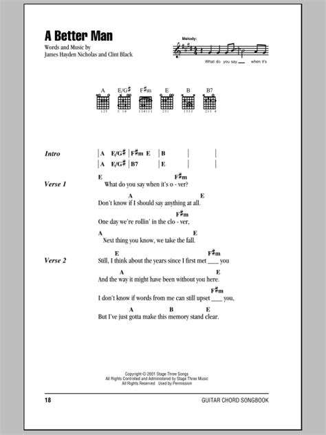 A Better Man by Clint Black - Guitar Chords/Lyrics - Guitar Instructor