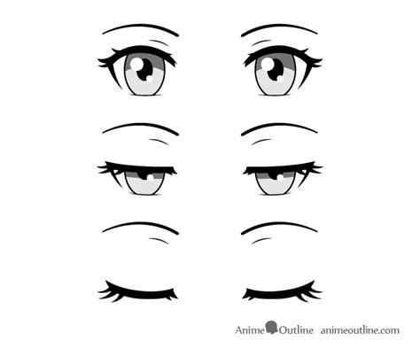 How to Draw Closed, Closing & Squinted Anime Eyes - AnimeOutline