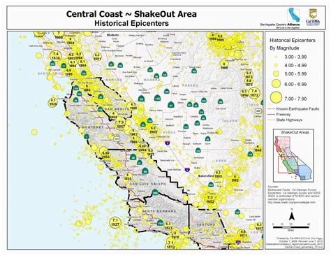 California Seismic Zone Map California Earthquake History Map New ...