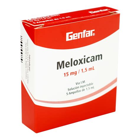 MELOXICAM 15 MG AMPOLLA CAJA X 5 UNID | Boticas Maxfarma