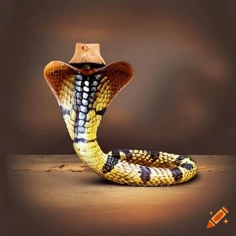 Snake wearing cowboy hat in wild west scenery on Craiyon