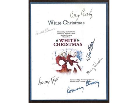 White Christmas Movie Script Signed Screenplay Autographed: | Etsy