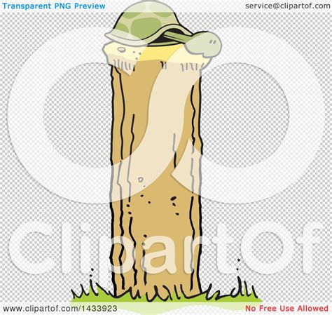 Clipart of a Cartoon Post Turtle - Royalty Free Vector Illustration by Johnny Sajem #1433923