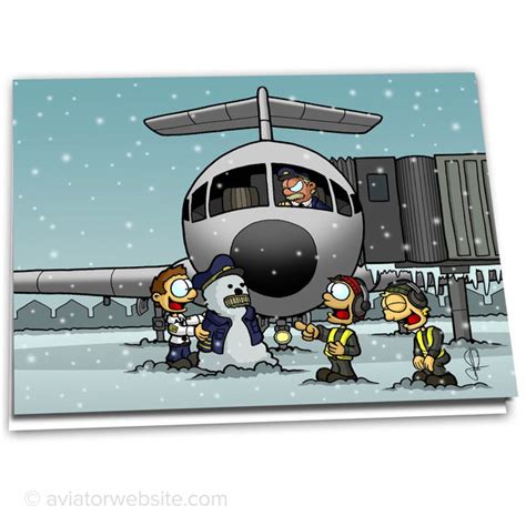 Aviation Christmas Card "Captain Snowman" - 10 Cards | AVIATORwebsite