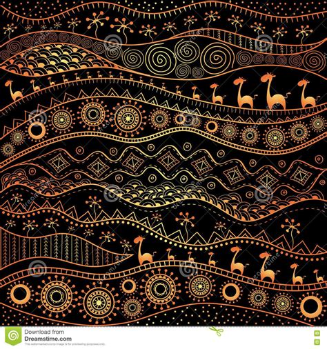 African Hand-drawn Ethno Pattern, Tribal Background. It Can Be Used For ...