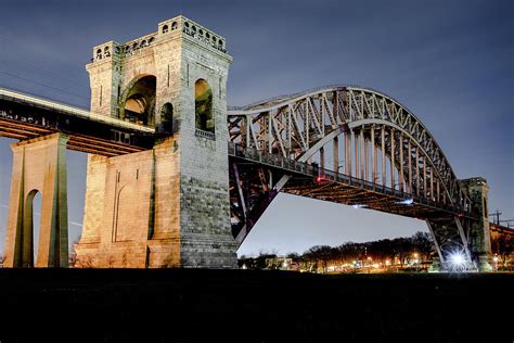 Hells Gate Bridge Night Photograph by Matthew Downes