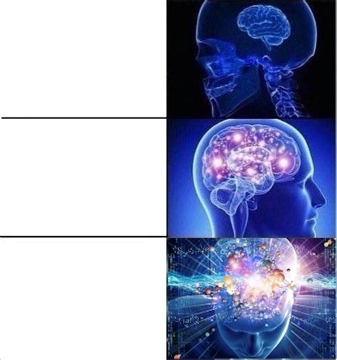 Expanding Brain Meme template 3 stages Extreme Blank Template - Imgflip