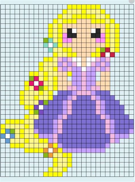 Rapunzel perler bead pattern | Disney cross stitch, Pixel art pattern ...