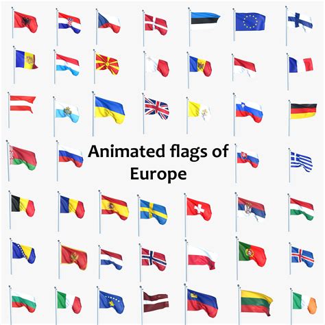 3D model Animated All Flags Of Europe VR / AR / low-poly | CGTrader