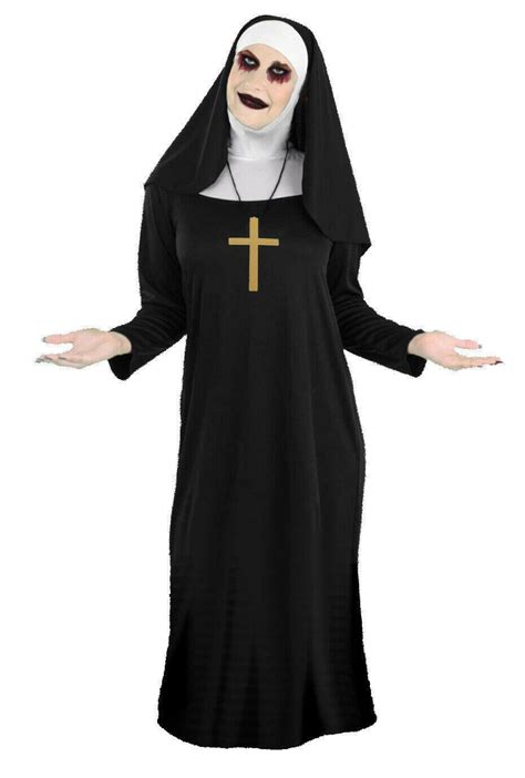 Adults Unisex Black Valak Demon Nun Costume The Conjuring Fancy Dress | eBay