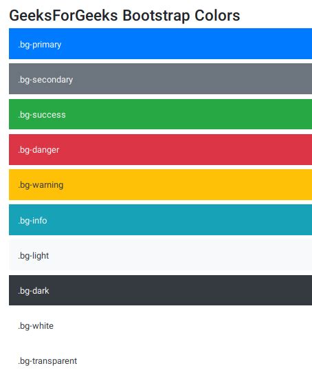 Colors and gradients in bootstrap with examples - GeeksforGeeks