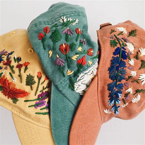 Embroidered Hats Adorned in Beautiful Blooms by Lexi Mire