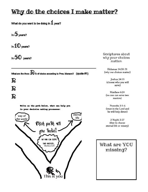 Choices And Consequences Worksheets