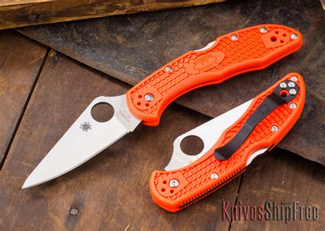 Spyderco: Delica 4 - Orange FRN - VG-10 - C11FPOR | All Knives Ship Free