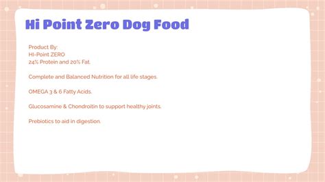 PPT - HI-Point ZERO Dog Food - High Energy Dog Food PowerPoint Presentation - ID:11523705