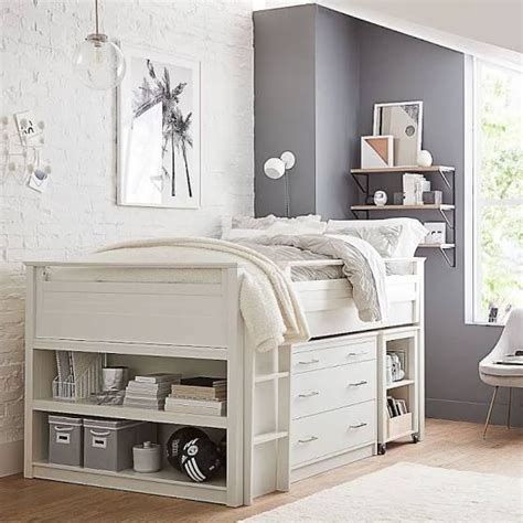 Sleep & Study Low Loft Bed, Drawer and Desk Set, Brushed Fog | Google Shopping in 2020 | Low ...