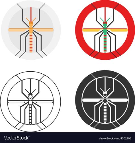 Graphic set of dengue mosquito Royalty Free Vector Image