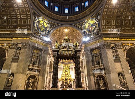 Interior of St. Peter Basilica in Vatican Stock Photo - Alamy