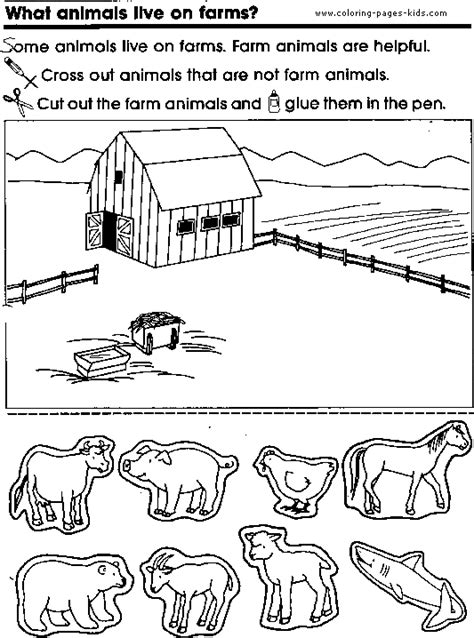 Farm color page - Coloring pages for kids - Family, People and Jobs coloring pages - printable ...