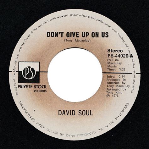 David Soul - Don't Give Up On Us (1976, Vinyl) | Discogs