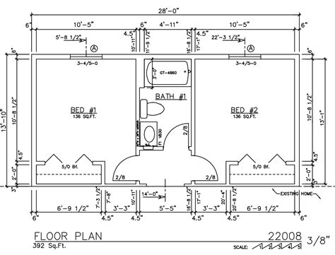 Two Bed, One Bath Addition 392 SF – General Housing Corporation