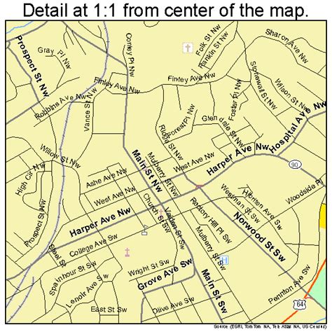 Lenoir North Carolina Street Map 3737760
