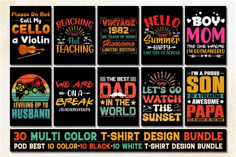 Colorful T-Shirt Design Bundle - Buy t-shirt designs