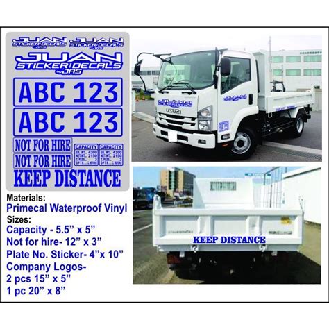 CUSTOM TRUCK STICKERS CAPACITY NOT FOR HIRE KEEP DISTANCE COMPANY LOGO ...