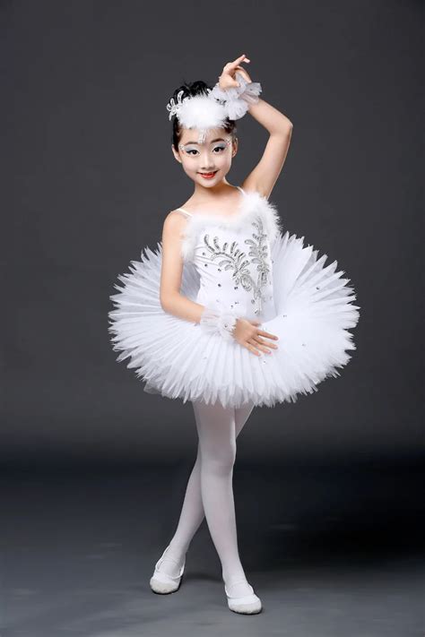 New White Diamond Ballet Dress Children Swan Lake Ballet Costume Girls Tutu Ballet Leotard ...