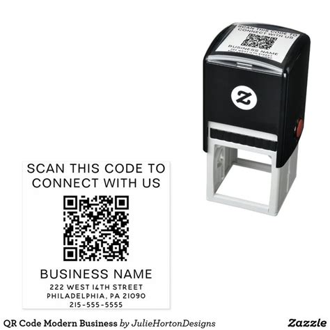 QR Code Modern Business Self-inking Stamp | Zazzle | Self inking stamps, Coding, Qr code