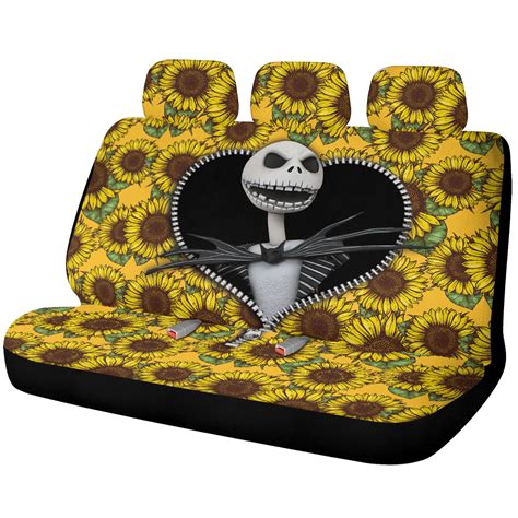 Jack Nightmare Before Christmas Sunflower Zipper Car Back Seat Covers ...